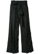 Tome Flared Cropped Trousers - Black