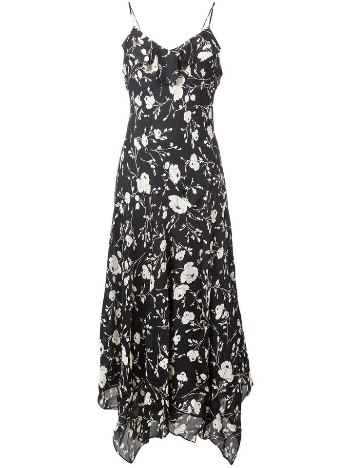 Polo Ralph Lauren Floral Slip Dress, Women's, Size: 10, Black, Polyester