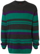 Caban Striped Knit Jumper - Green