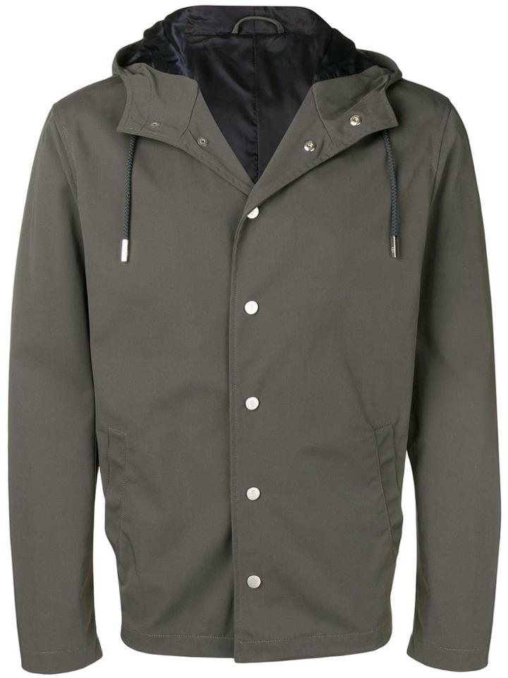 Eleventy Hooded Fitted Jacket - Grey