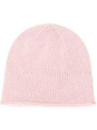 Pringle Of Scotland Lion Emblem Cashmere Beanie In Blush Melange -