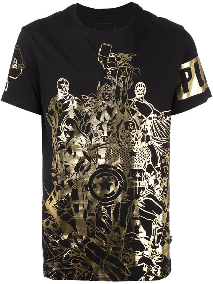 Philipp Plein 'power Team' T-shirt, Men's, Size: Xl, Black, Cotton