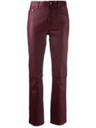 Joseph Den Stretch Leather Trousers - Red