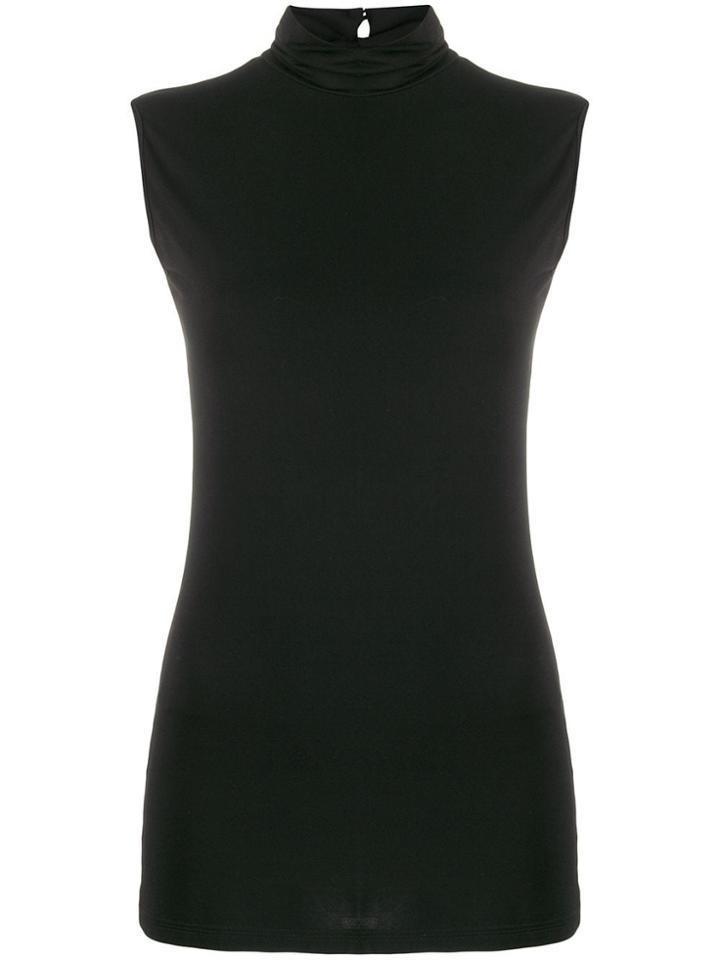 Styland Turtleneck Sleeveless Top - Black