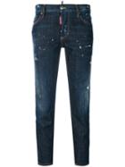 Dsquared2 - Denim Cropped Straight Jeans - Women - Cotton/polyester/spandex/elastane - 42, Blue, Cotton/polyester/spandex/elastane