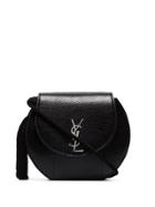 Saint Laurent Demie Lune Minaudiére Tassel-trimmed Lizard-embossed