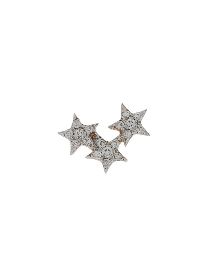 Kismet By Milka 14kt Rose Gold Struck Triple Star Diamond Stud