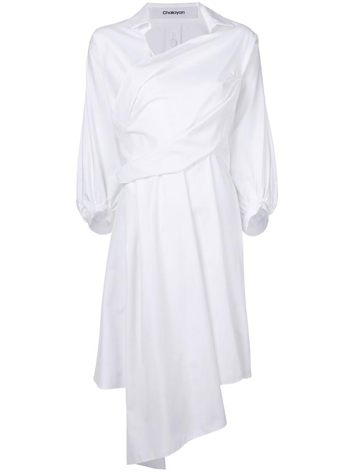 Chalayan Wrap Midi Dress - White