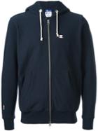 Champion Zipped Hoody, Men's, Size: Large, Blue, Cotton/polyester