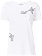 Nina Ricci Bird Applique T-shirt, Size: 36, White, Cotton