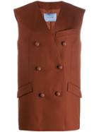 Mugler Tailored Double-breasted Vest - Brown