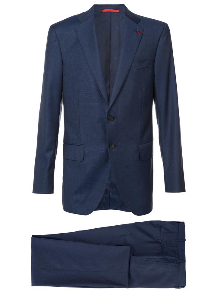Isaia - Notched Lapel Two-piece Suit - Men - Wool - 50, Blue, Wool
