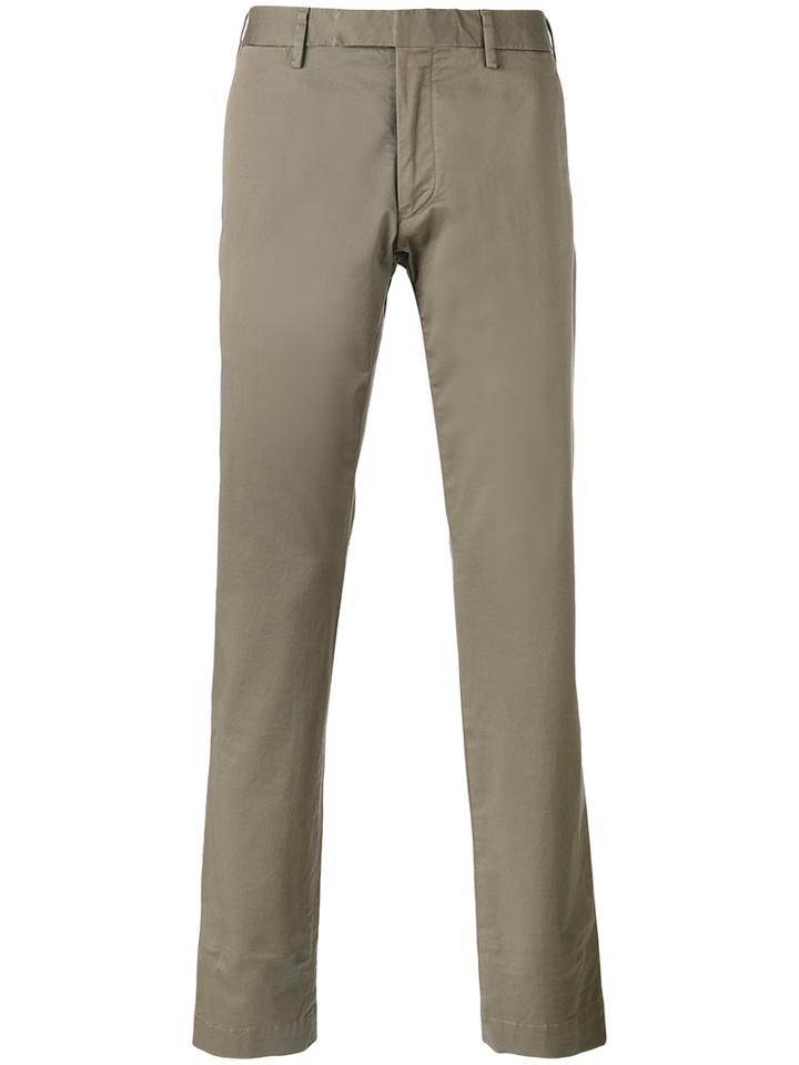 Polo Ralph Lauren Straight Trousers, Men's, Size: 32, Green, Cotton/spandex/elastane