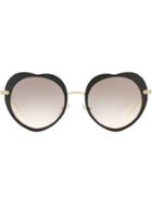 Miu Miu Eyewear Noir Heart Shaped Sunglasses - Grey
