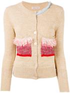 Tsumori Chisato - Contrast Pocket Cardigan - Women - Cotton/nylon/wool - 8, Nude/neutrals, Cotton/nylon/wool