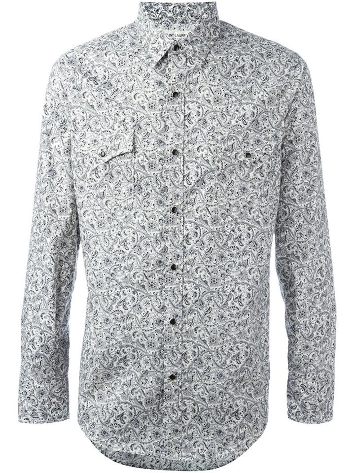 Saint Laurent Paisley Print Western Shirt