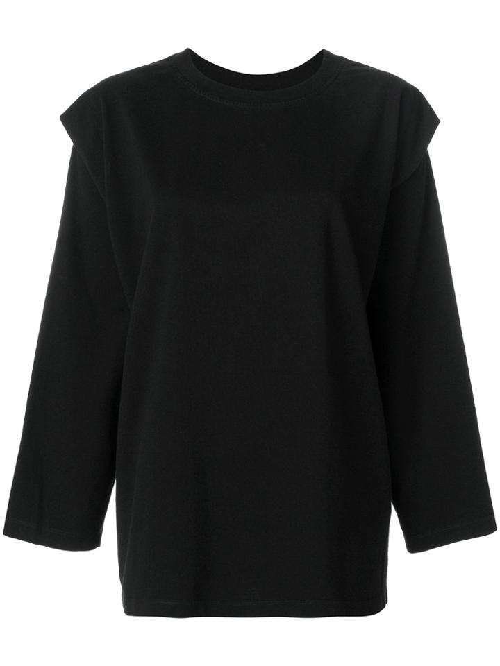Mm6 Maison Margiela Shoulder Detail T-shirt - Black