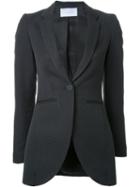 Strateas Carlucci One Button Blazer, Women's, Size: M, Black, Silk