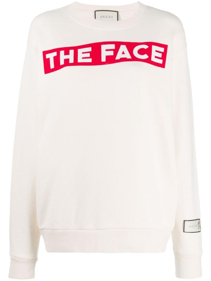 Gucci The Face Print Sweatshirt - Neutrals