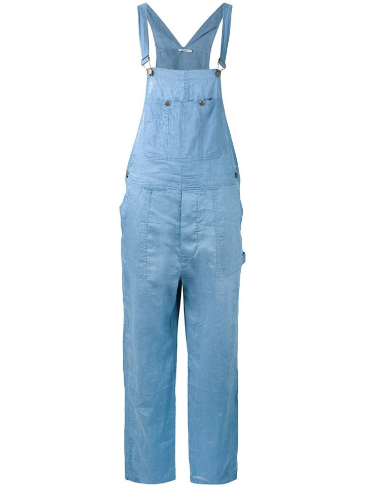 Mes Demoiselles - Long Dungarees - Women - Linen/flax - 40, Blue, Linen/flax