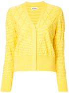 Coohem Argyle Knit Cardigan - Yellow & Orange