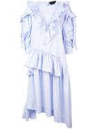 Simone Rocha Striped Tiered Frill Dress - Blue