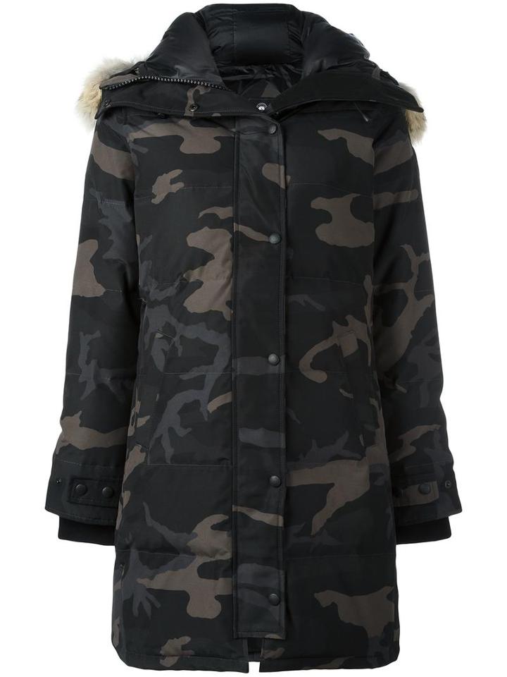 Canada Goose Camouflage Print Padded Coat, Women's, Size: Small, Black, Cotton/polyester/coyote Fur
