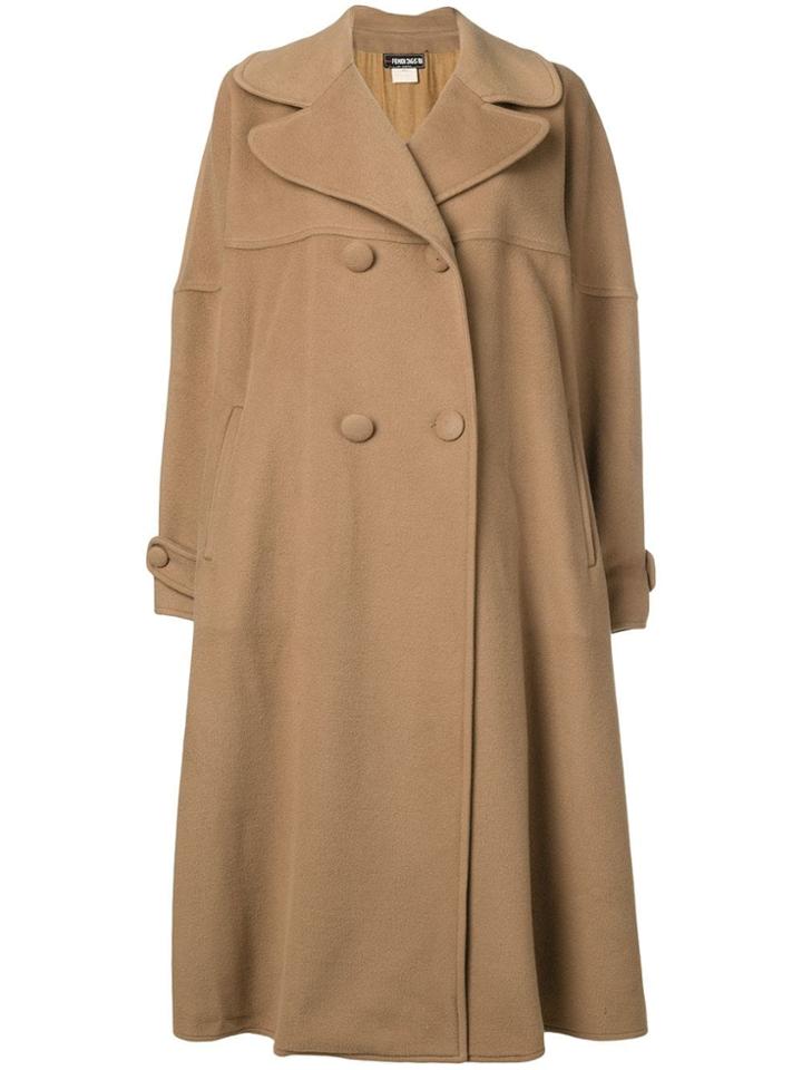 Fendi Vintage Double Breasted Midi Coat - Brown