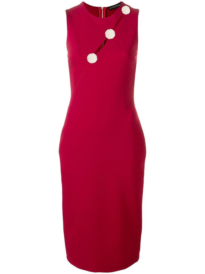 David Koma Midi Pencil Dress - Red