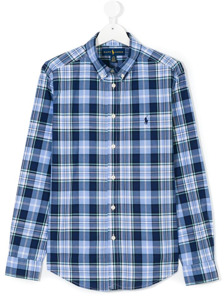 Ralph Lauren Kids Checked Button Down Shirt - Blue