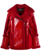 Nicole Benisti Montaigne Shearling-trimmed Jacket - Red