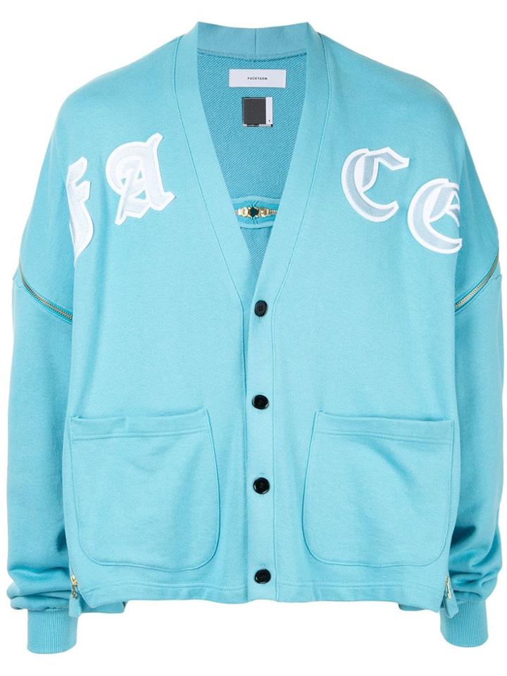 Facetasm V-neck Cardigan - Blue