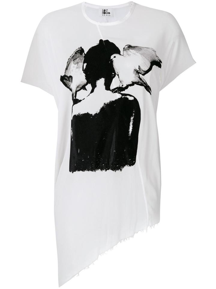 Lost & Found Ria Dunn Asymmetric Hem T-shirt - White