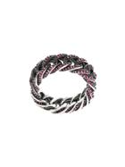 Ugo Cacciatori Embellished Chain Ring - Metallic