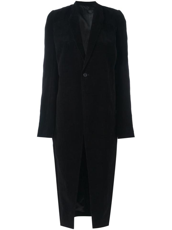 Rick Owens 'knife' Coat, Women's, Size: 44, Black, Cotton/linen/flax/cupro