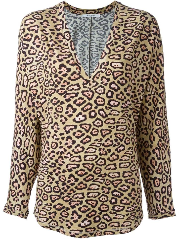 Givenchy Leopard Print Top, Women's, Size: 40, Viscose/spandex/elastane