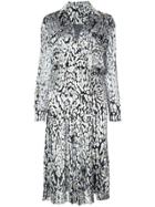 Adam Lippes Ocelot Velvet Wrap Shirt Dress - Black
