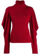 P.a.r.o.s.h. Pleated Sleeve Sweater - Red