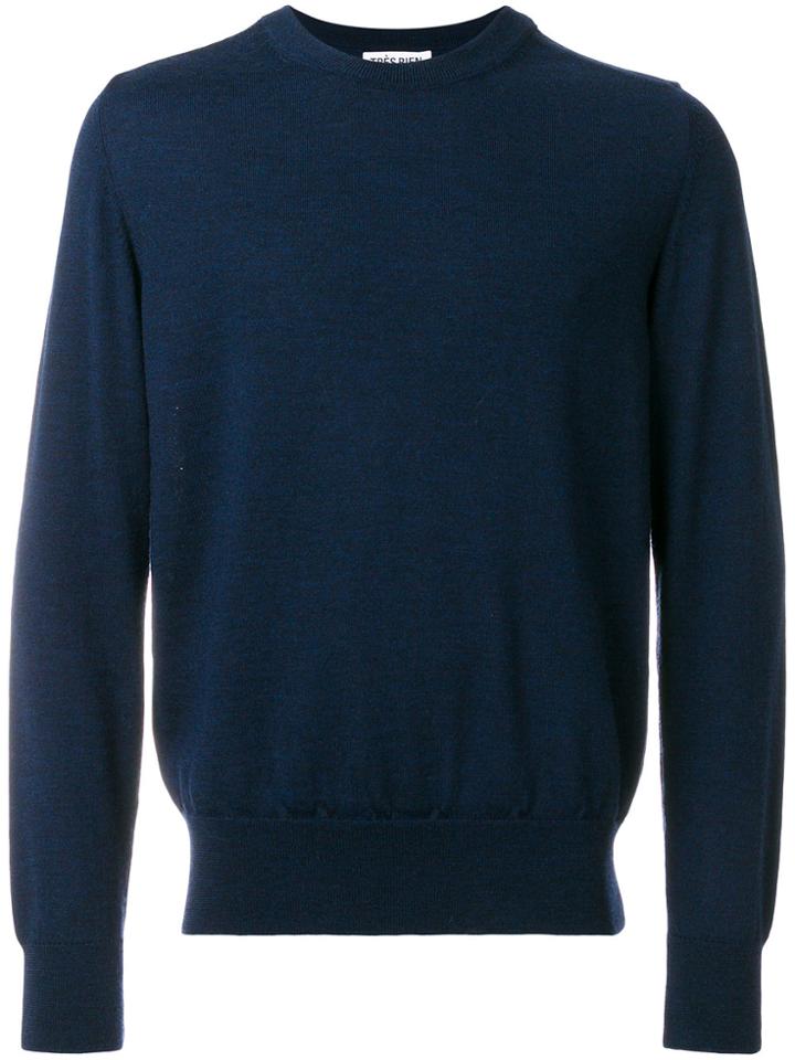 Très Bien Classic Crew Neck Jumper - Blue