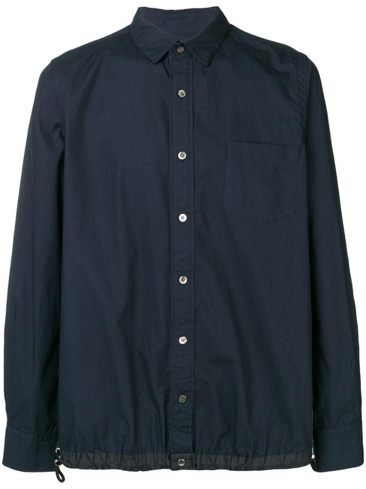 Sacai Plain Shirt With Drawstring Hem - Blue
