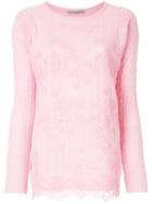 Ermanno Scervino Lace Hem Jumper - Pink