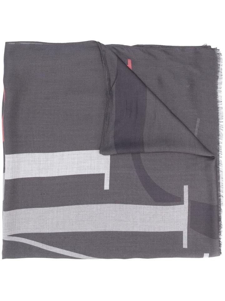 Emporio Armani Printed Scarf - Grey
