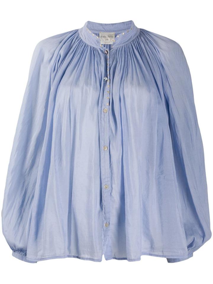 Forte Forte Gathered Neck Shirt - Blue