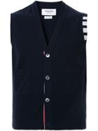 Thom Browne Knitted V-neck Cardigan - Blue