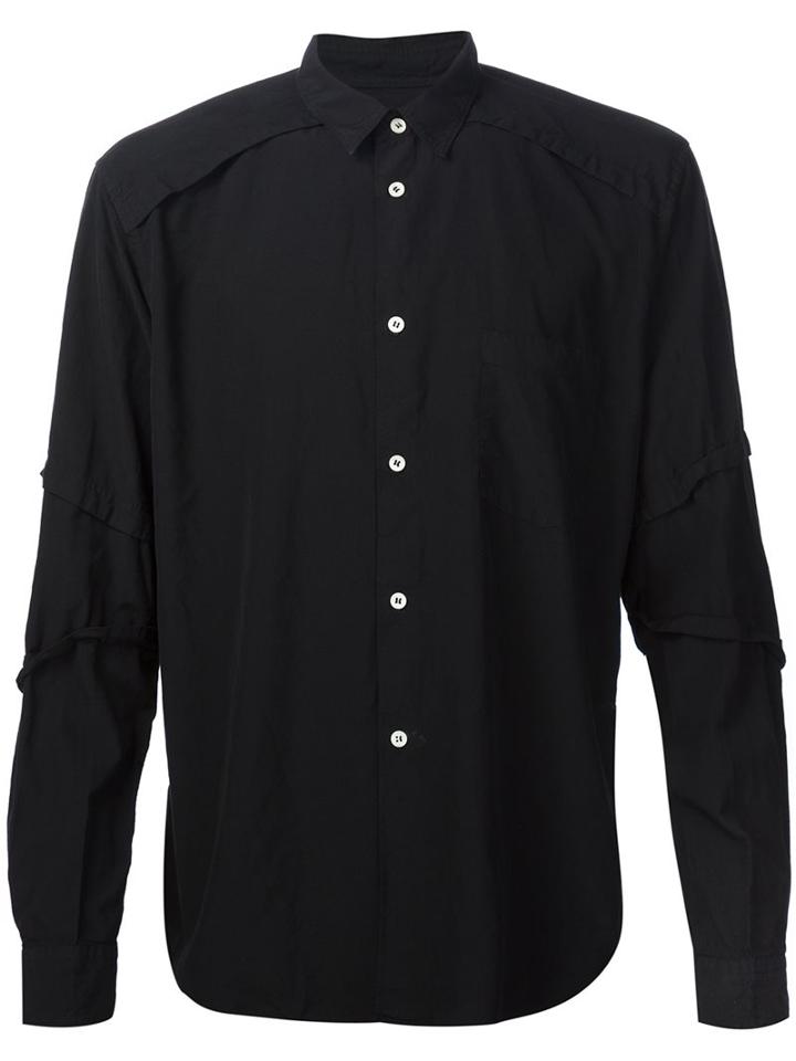 Comme Des Garçons Homme Plus Stitched Panel Shirt, Men's, Size: Medium, Black, Polyester