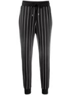 Love Moschino Pinstriped Jogging Trousers - Black