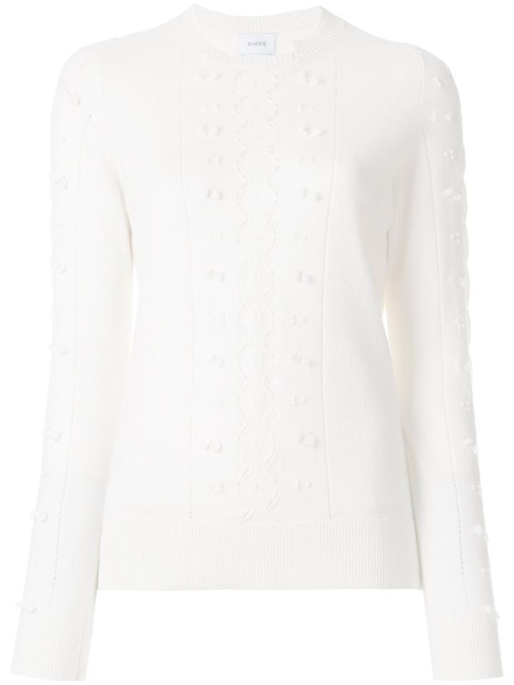 Barrie Embroidered Fitted Sweater - White