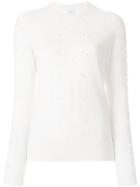Barrie Embroidered Fitted Sweater - White