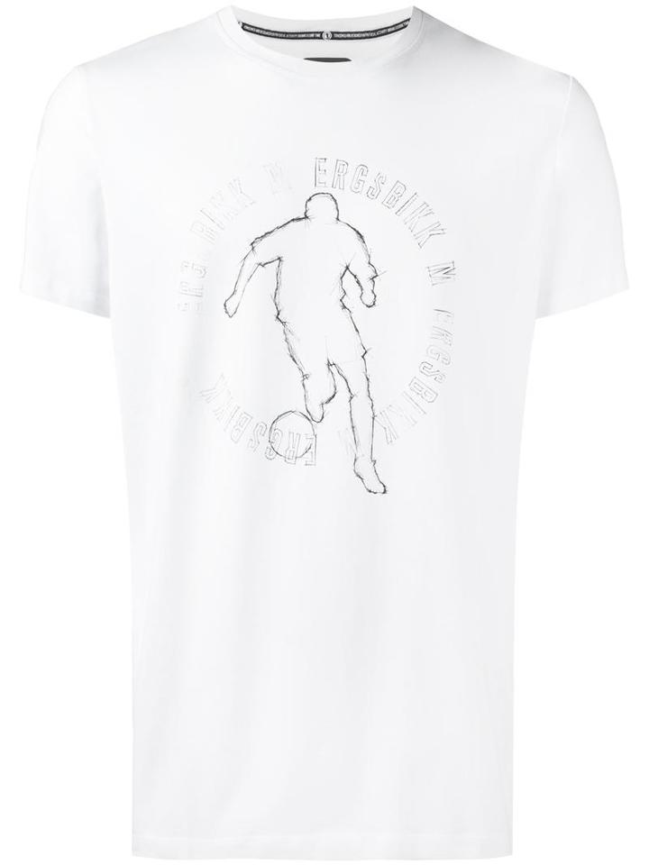 Dirk Bikkembergs Logo Print T-shirt, Men's, Size: Medium, White, Cotton/spandex/elastane