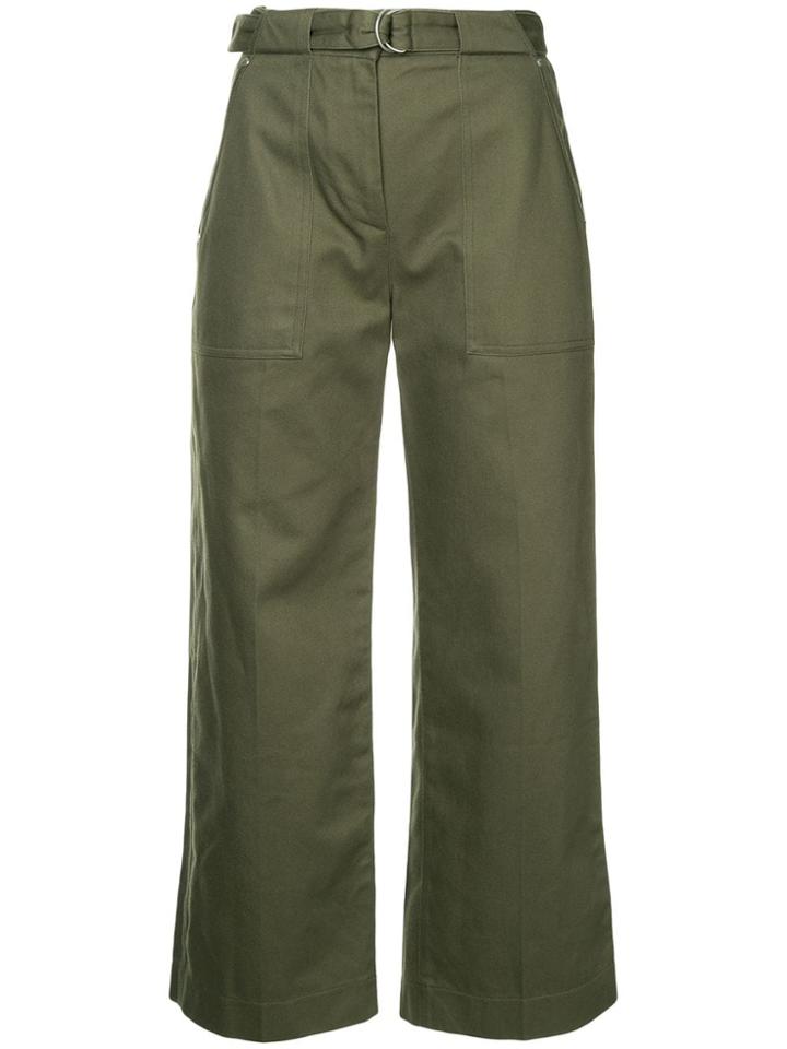 Rag & Bone Cropped High Rise Trousers - Green